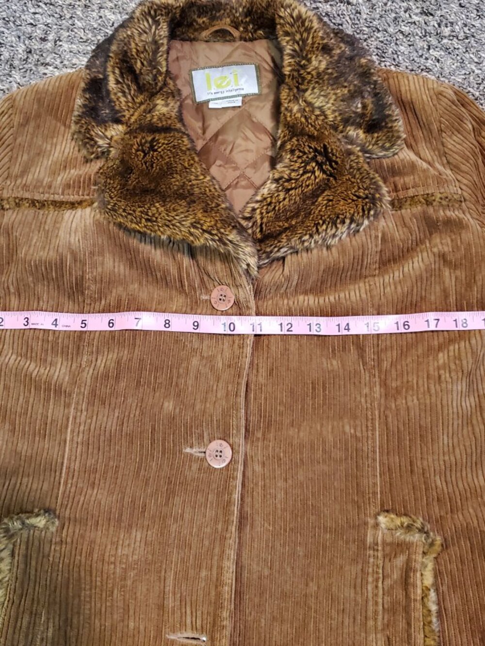 LEI Vintage Y2K Corduroy Raven Faux Fur Disney Jacket - Medium - Picture 6 of 8